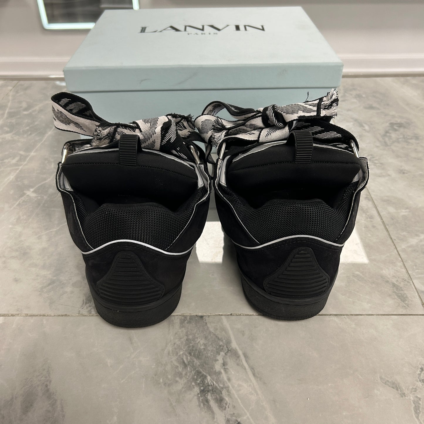 Lanvin Curb Sneakers 'Black Grey' (USED)