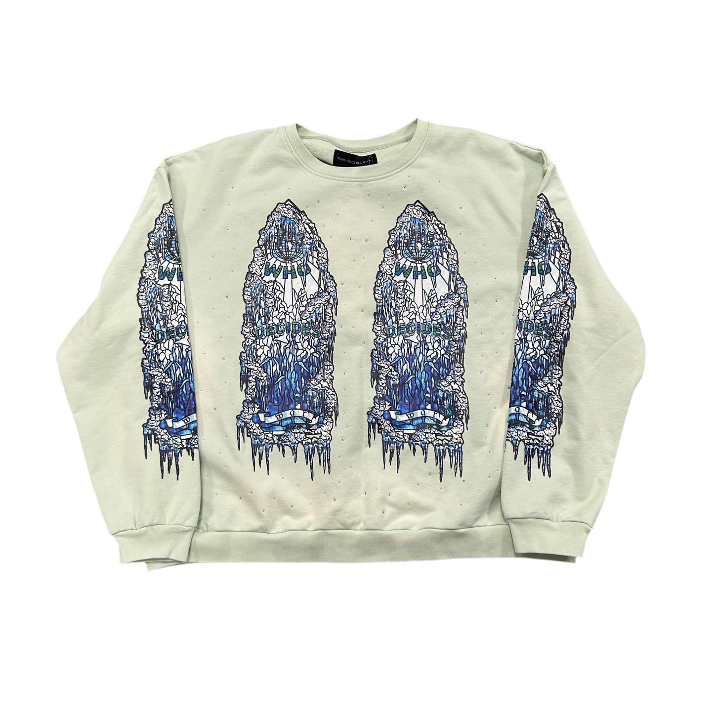 Who Decides War Green Iced Glass Sweatshirt