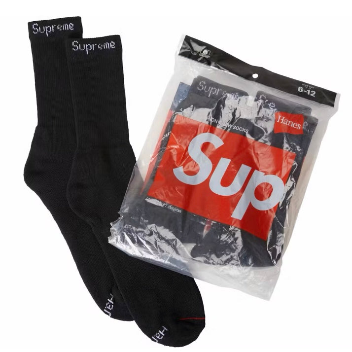 Supreme Hanes Crew Socks Black (1 Pair)