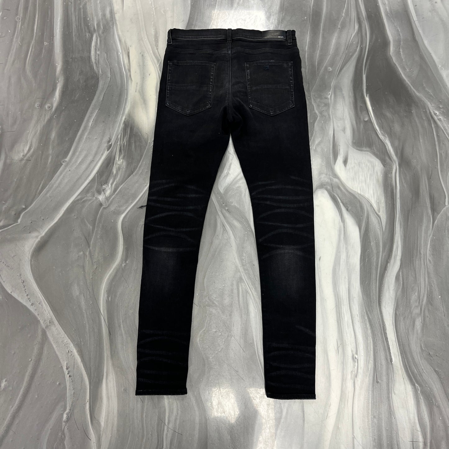 Amiri MX1 Green Patch Black Denim Jeans