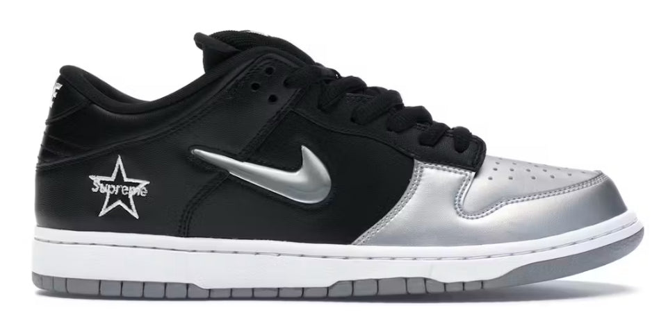 Nike SB Dunk Low Supreme Jewel Swoosh Silver (USED)
