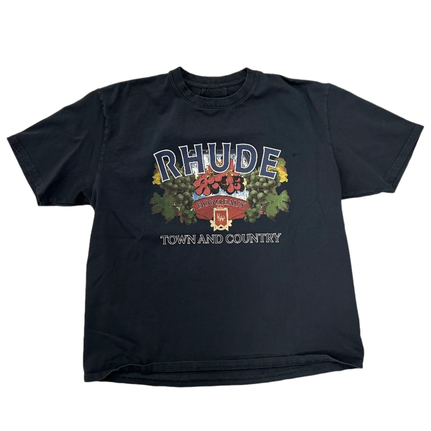 Rhude Town and Country Vintage Washed Black Graphic Tee