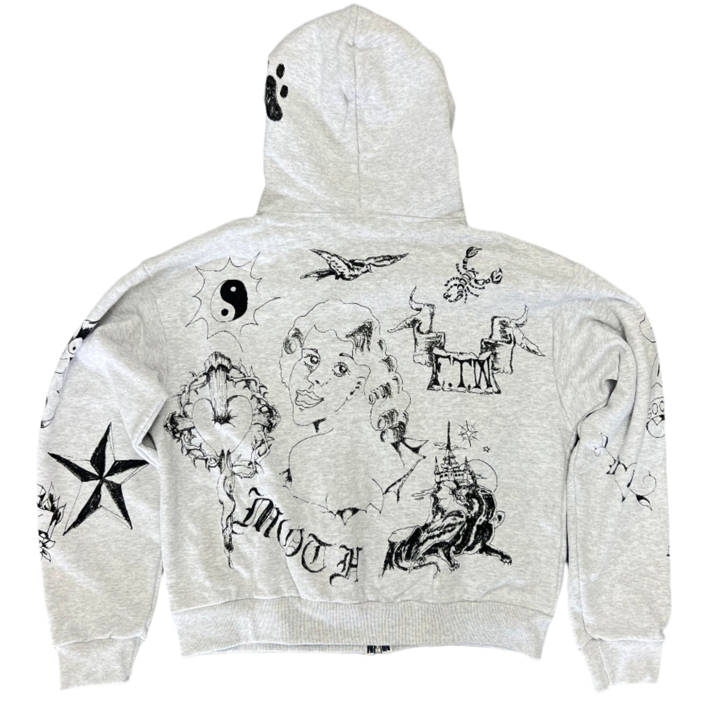 Basketcase Tatto Sailor Zip Up Hoodie