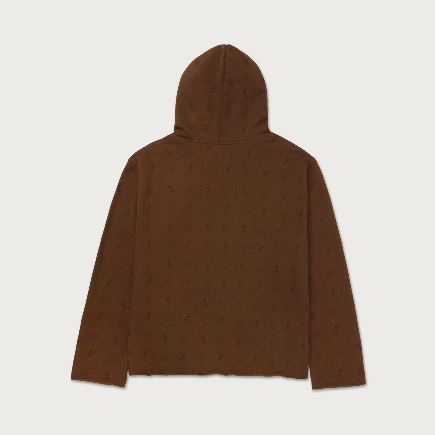 SUDADERA HTG RAW EDGE CON CAPUCHA-MARRÓN