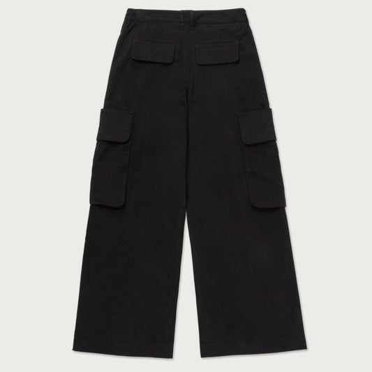 Honor The Gift Wide Leg Cargo pants in black — view 2
