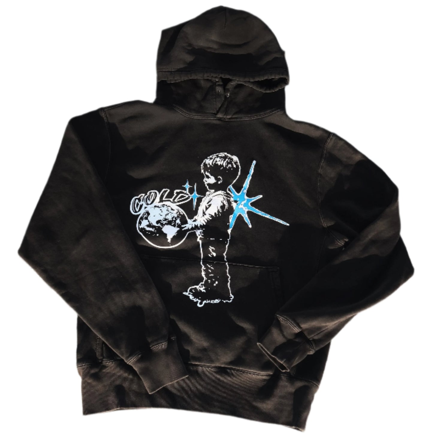 Cold Shoulder Cold World Hoodie Vintage Black