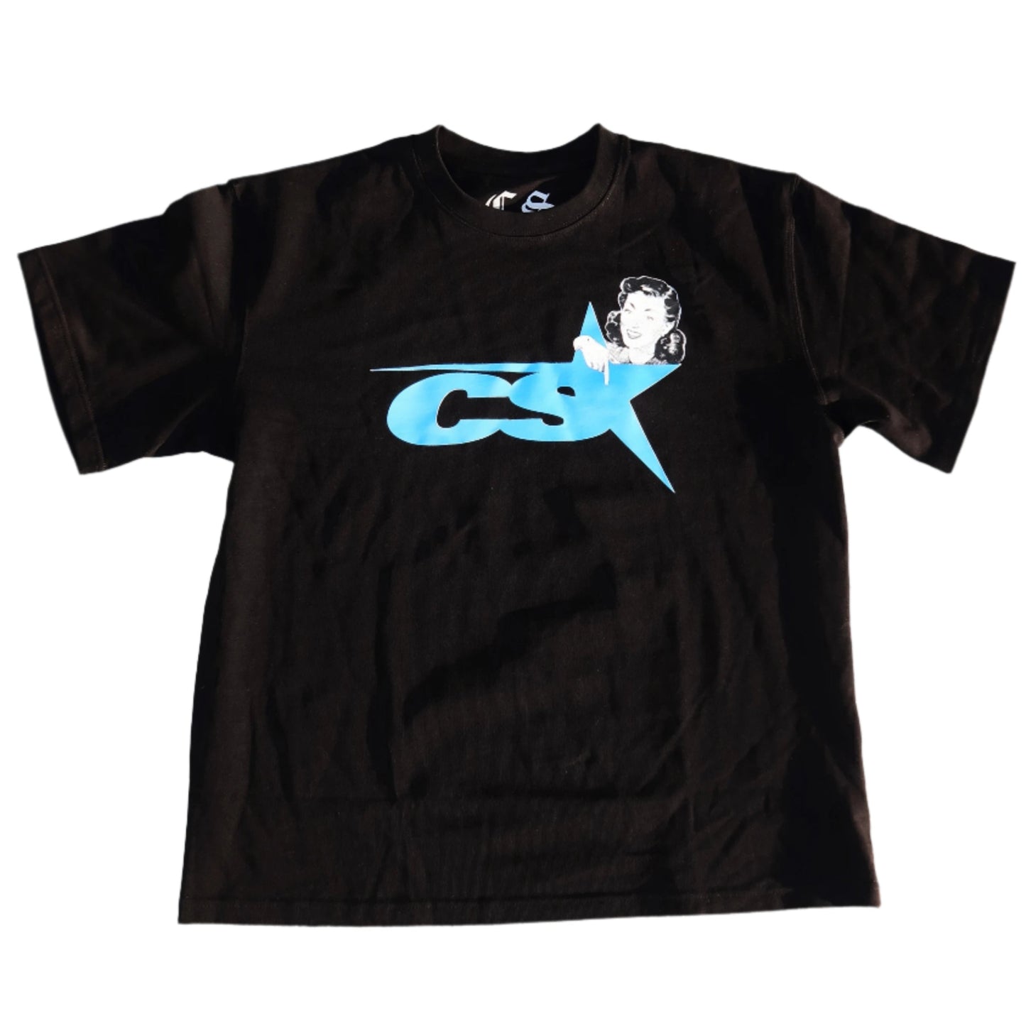 Cold Shoulder Star Logo Tee Black
