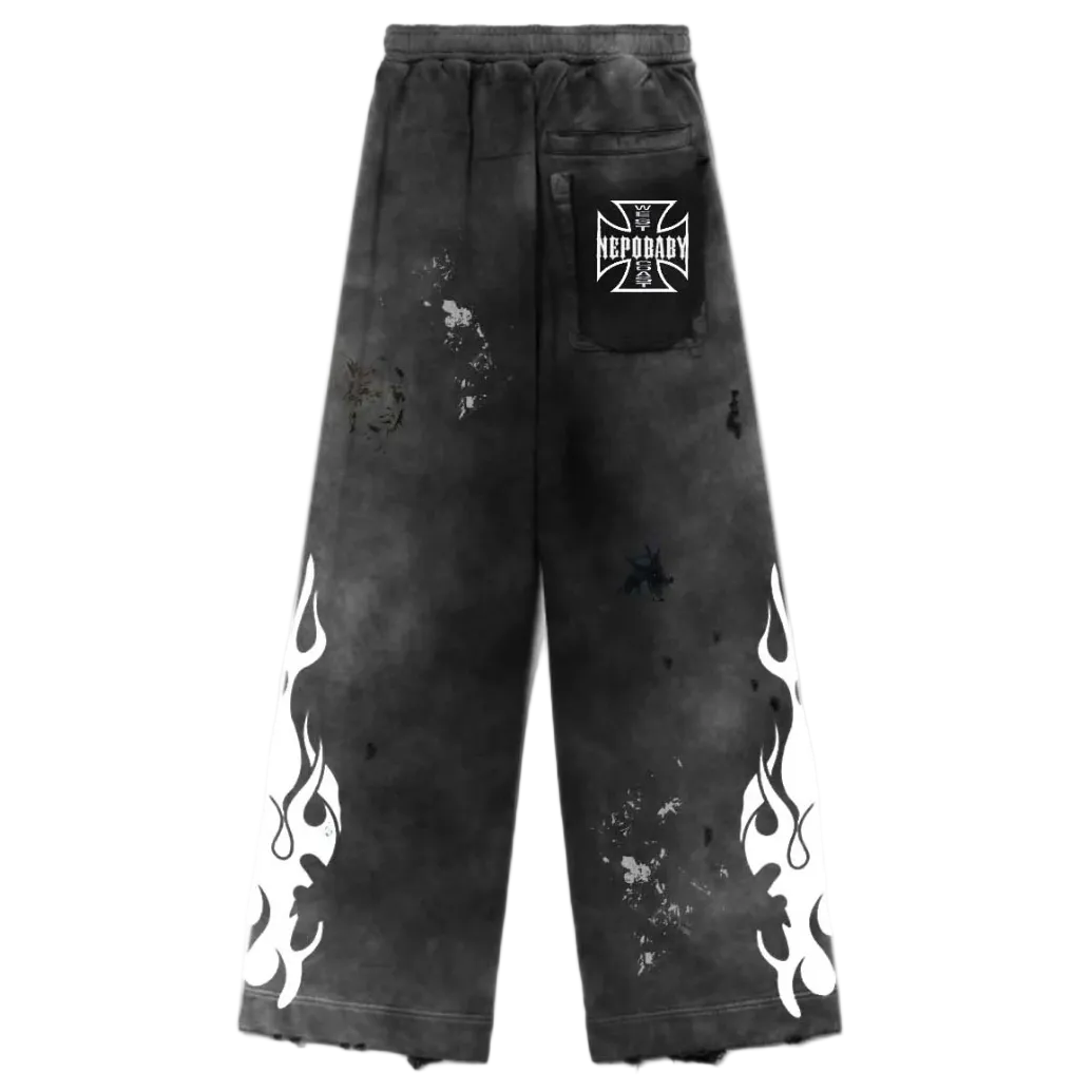 Punk Hearts Nepo Baby Sweatpants Vintage Washed Black