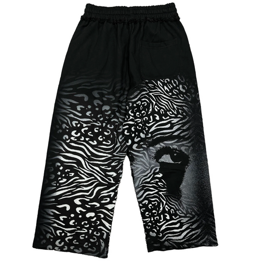 Mixed Emotion black striped sweatpants — view 2