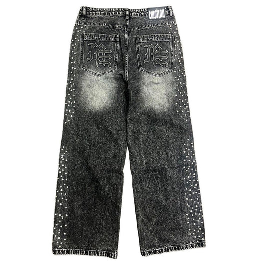 Mixed Emotion Grey Stone baggy denim jeans — view 2