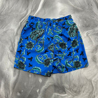 Givenchy Silk Printed Shorts Blue