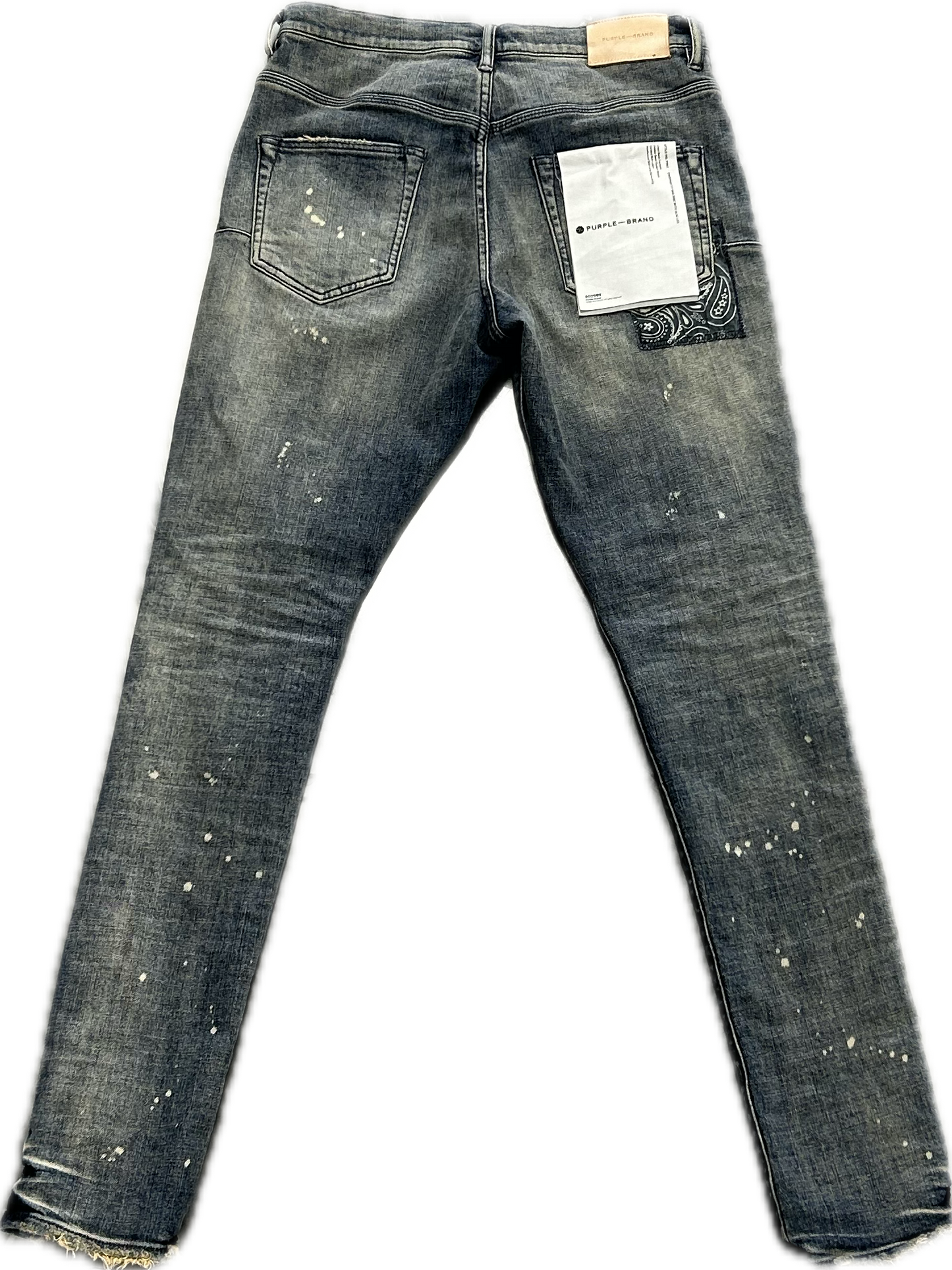 Purple Denim Light Wash Bandana Ripped Jeans (USED)