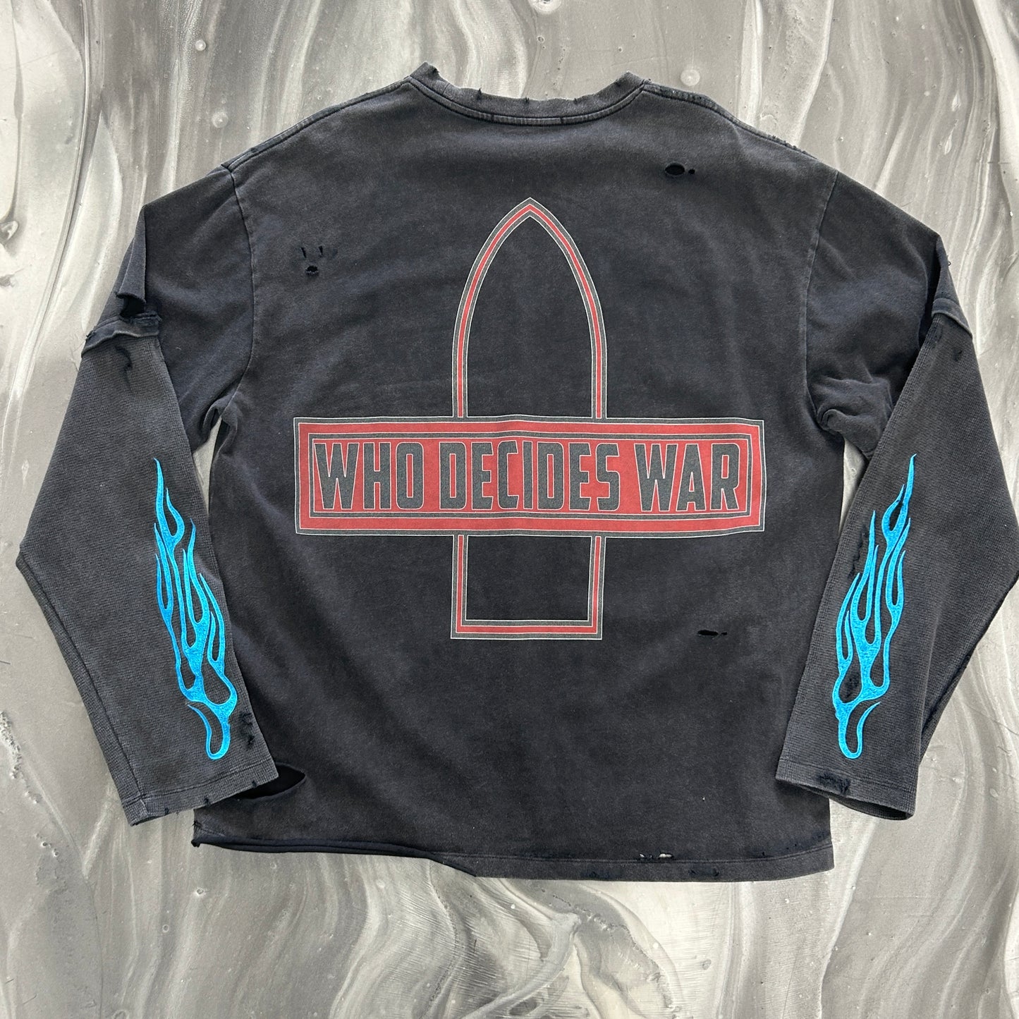 Who Decides War Flame Glass Layered Long-Sleeve Jersey T-Shirt