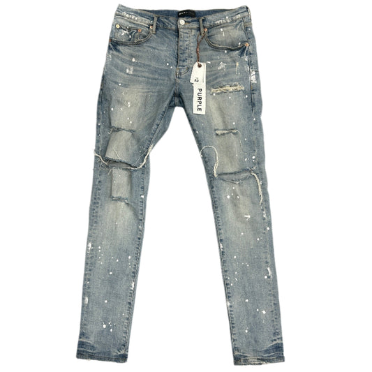 Purple P001 Lightwash White Paint Splatter Jeans