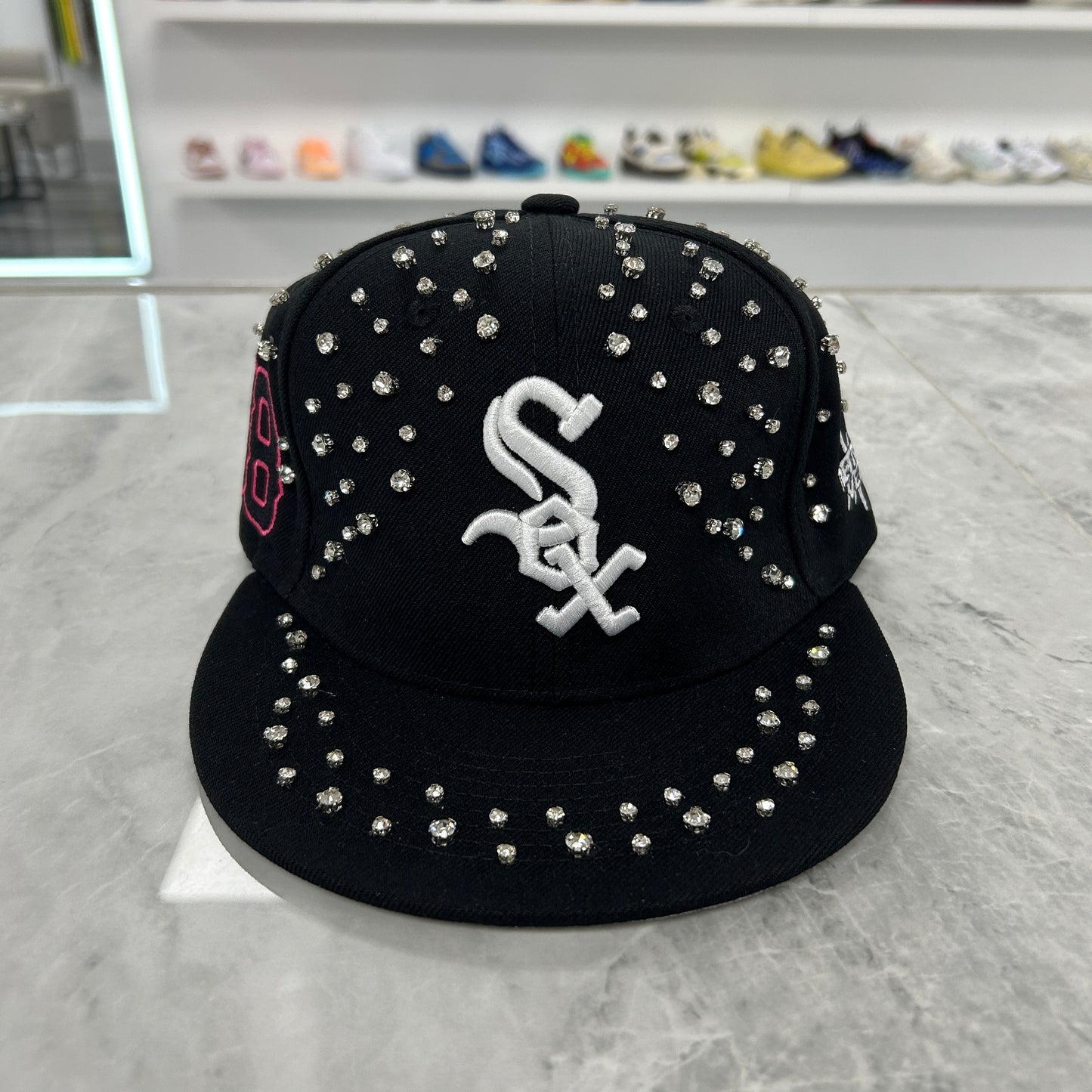 Retrovert Black Embelished Sox Hat