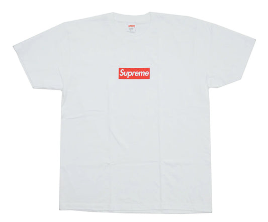 Camiseta Supreme con logo de caja del 20.º aniversario, blanca