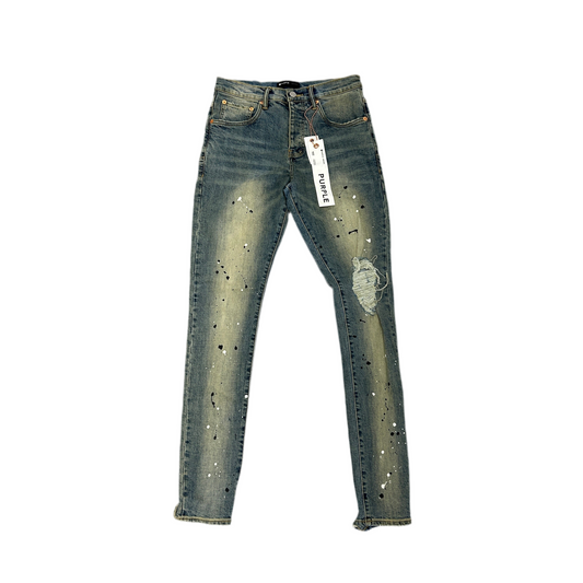 Purple P002 Paint Splatter Jeans