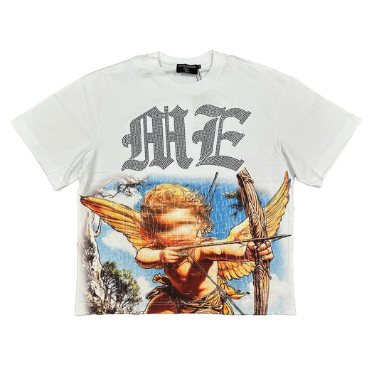 Mixed Emotion White Angel Rhinestone Tee