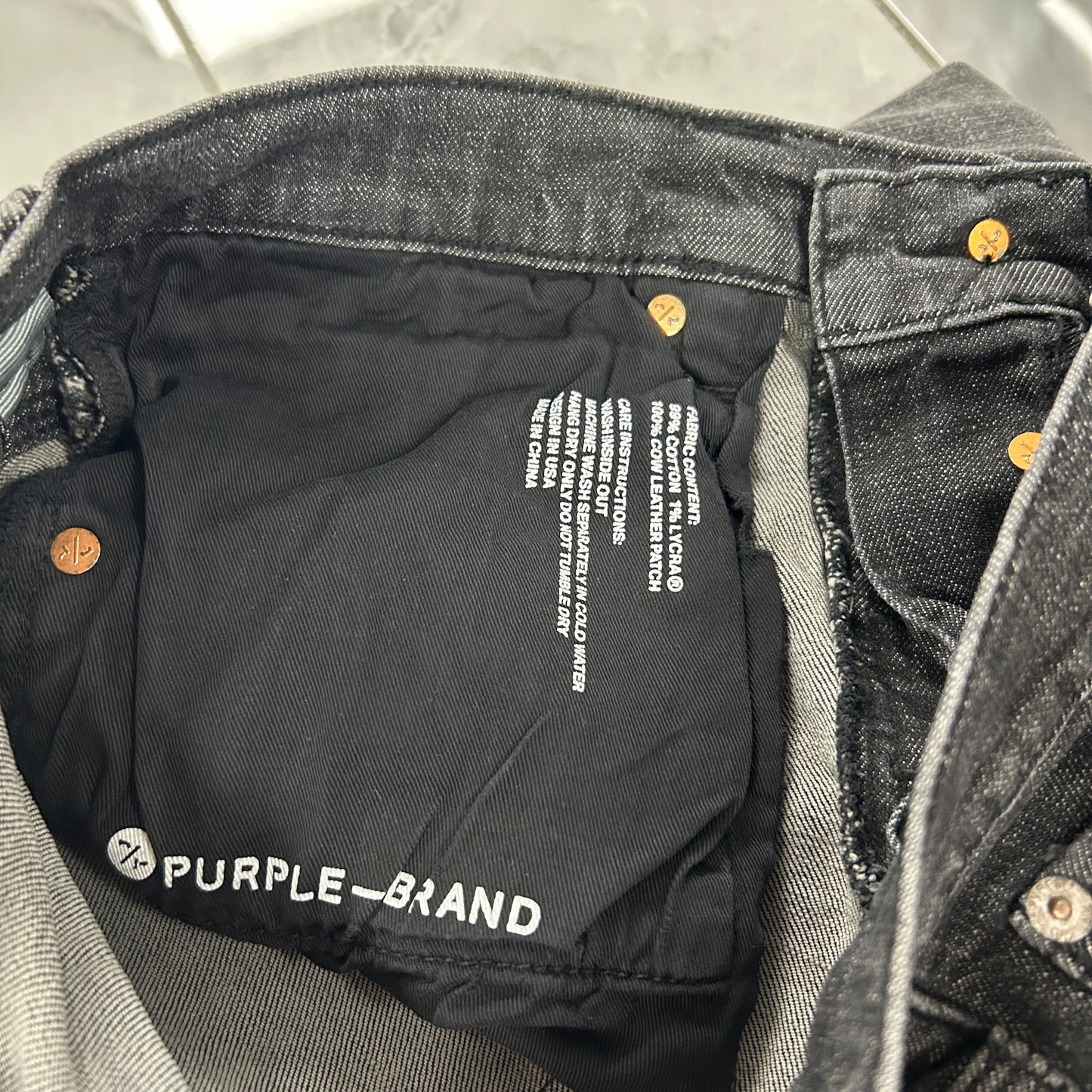 Purple Brand P002 Grey Wash Knee Rip