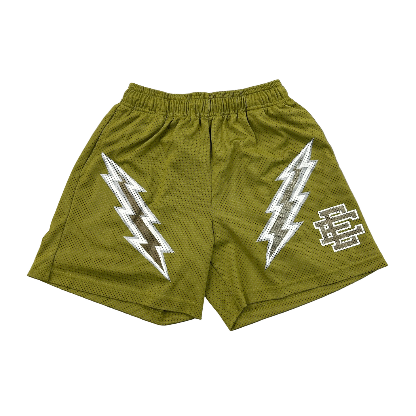 Eric Emanuel Green Lightning Bolt Mesh EE Shorts