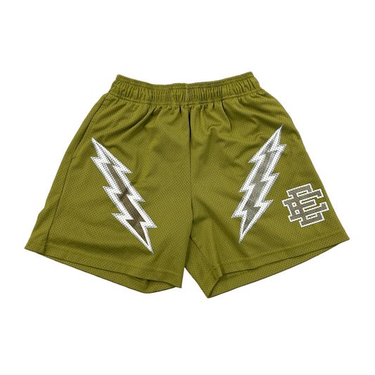 Eric Emanuel Green Lightning Bolt Mesh EE Shorts