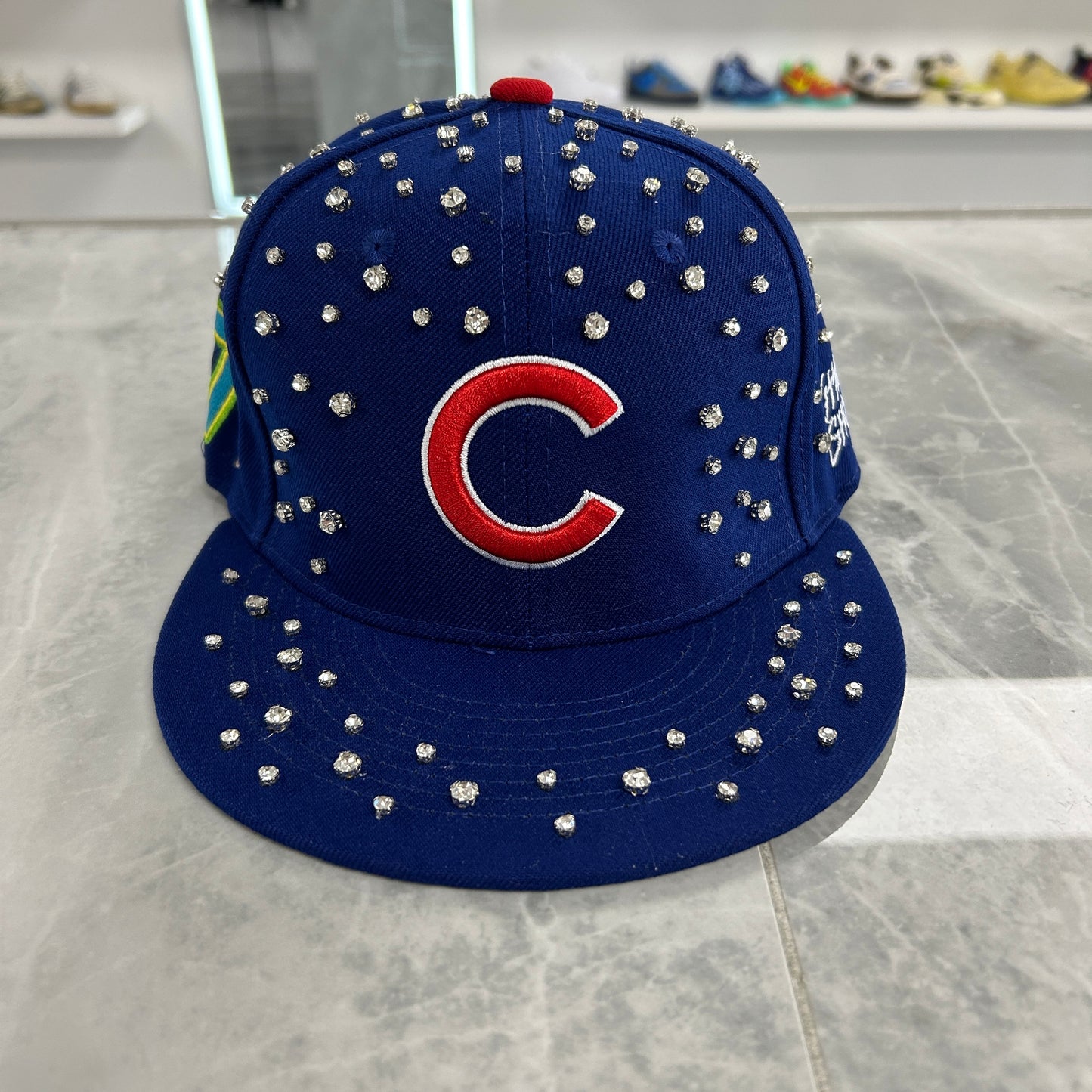 Blue Chicago Rhinestone Snap Back