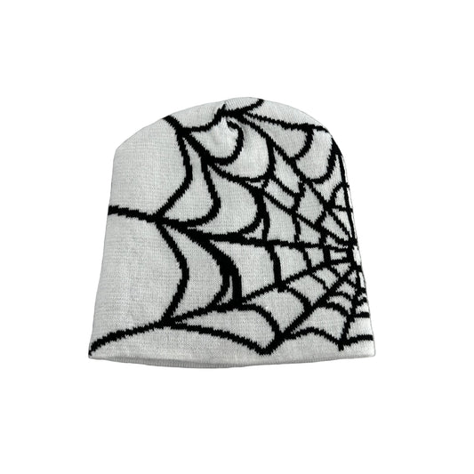 Web beanie in white and black — view 2