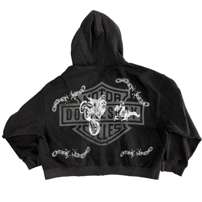 Doomesday Motorcycle Zip Up Hoodie Black