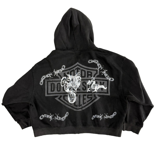 Doomesday Motorcycle Zip Up Hoodie Black - view 2