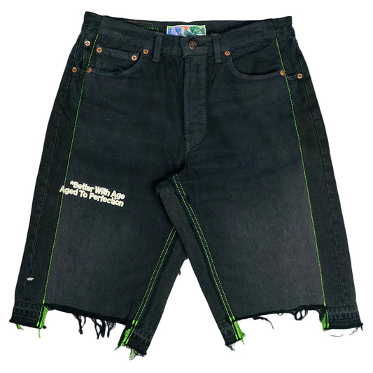 Better With Age Monroe Triple Wide Denim Shorts Black