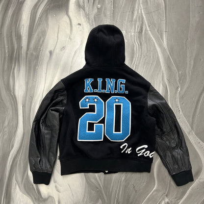Supreme King Hooded Varsity Jacket Black