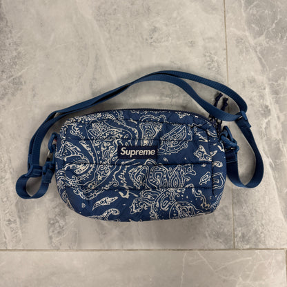 Supreme Puffer Side Bag Blue Paisley