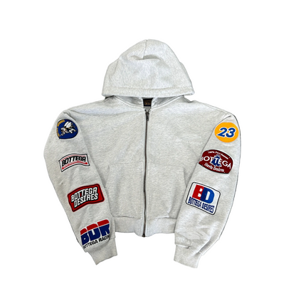 Bottega Desires Grey Patch Zip Up