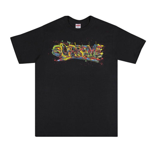 Supreme Paint Logo Tee Black