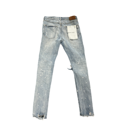 Purple Jeans P001 Blue Ripped Paint Splatter