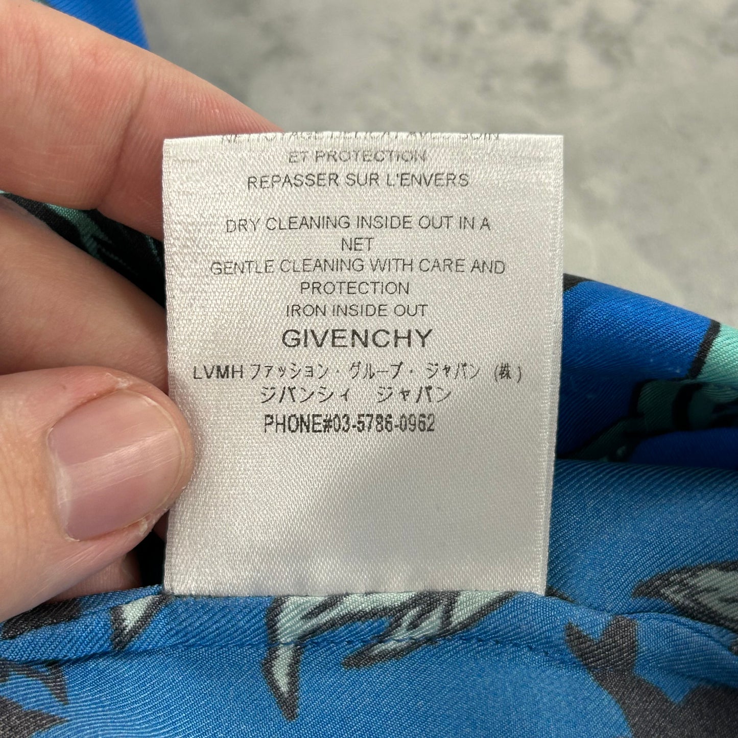 Givenchy Silk Printed Shirt Blue