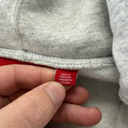 Supreme Cracked Raglan Zip Up Hooded Sweatshirt Ash Grey