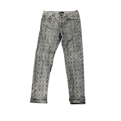 PURPLE BRAND Monogram Flocked Skinny Jeans Black