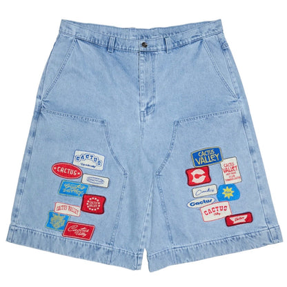 AZVA Roadside denim patch shorts
