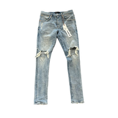 Purple Brand P002 Ripped Light Wash Blue Jeans