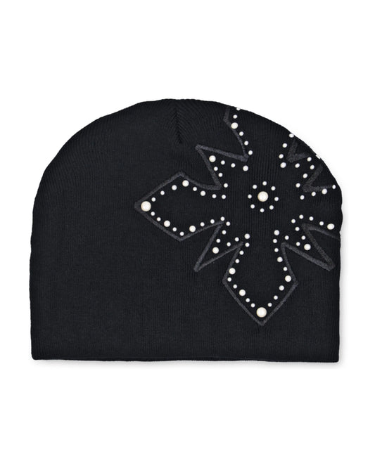 WE ARE RIGHTEOUS Pearl Logo Beanie Black