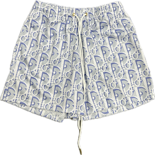 Designer Print Light Purple Dior Shorts