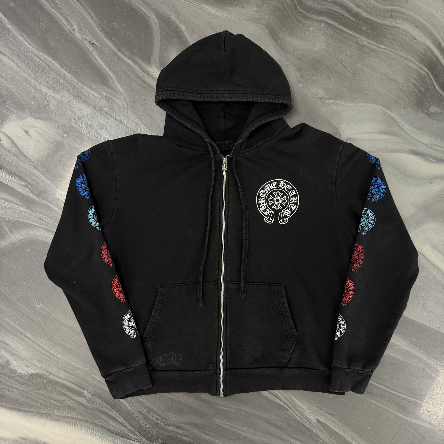 Chrome Hearts Multi Logo Multi Color Zip Up Hoodie