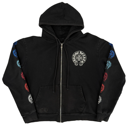 Chrome Hearts Multi Logo Multi Color Zip Up Hoodie