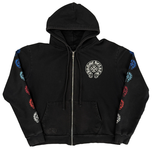 Chrome Hearts Multi Logo Multi Color Zip Up Hoodie