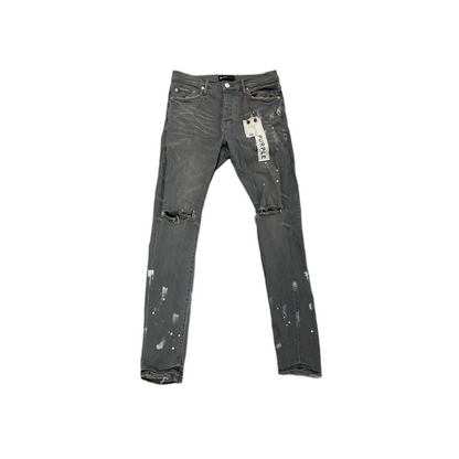 Purple P001 Grey Paint Splatter Jeans