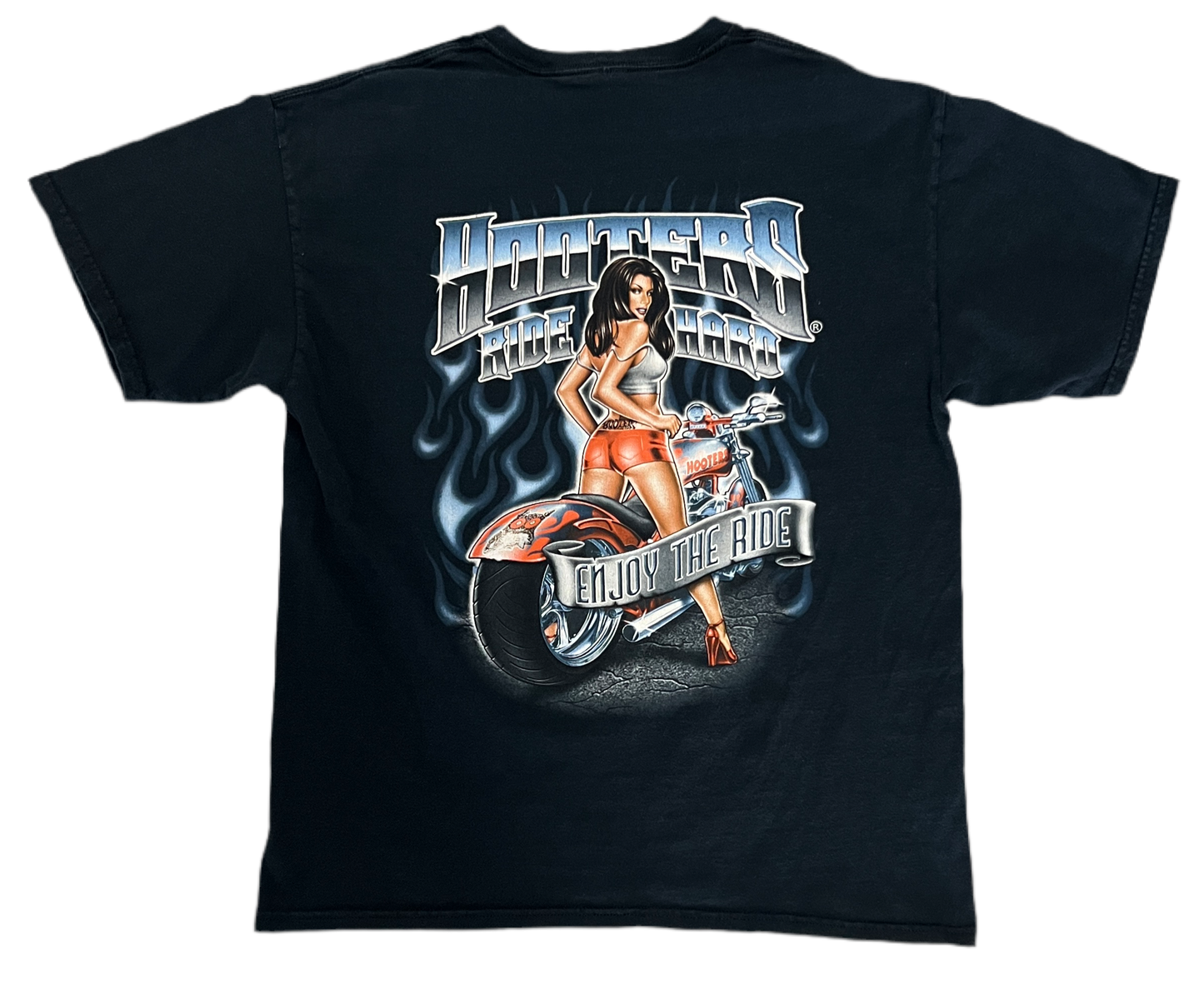 Camiseta motera Hooters Ride Hard