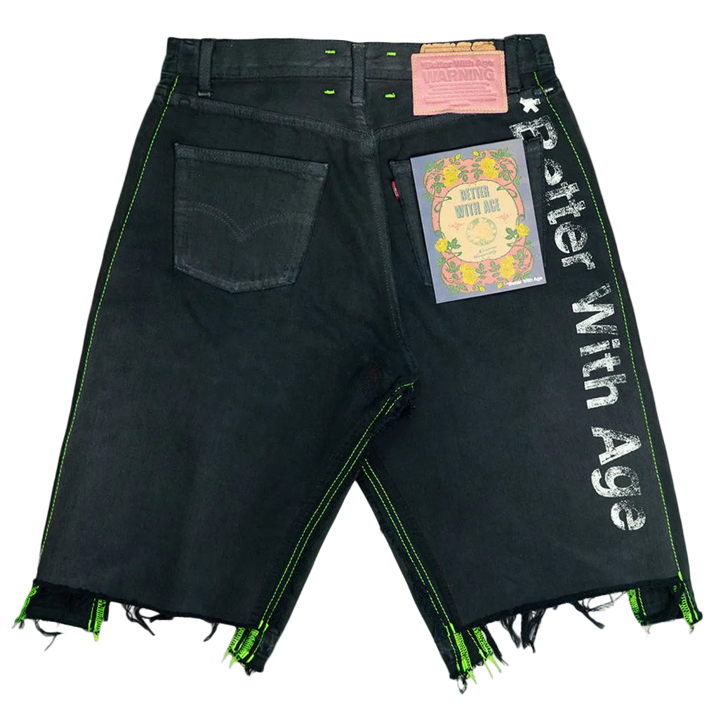 Better With Age Monroe Triple Wide Denim Shorts Black