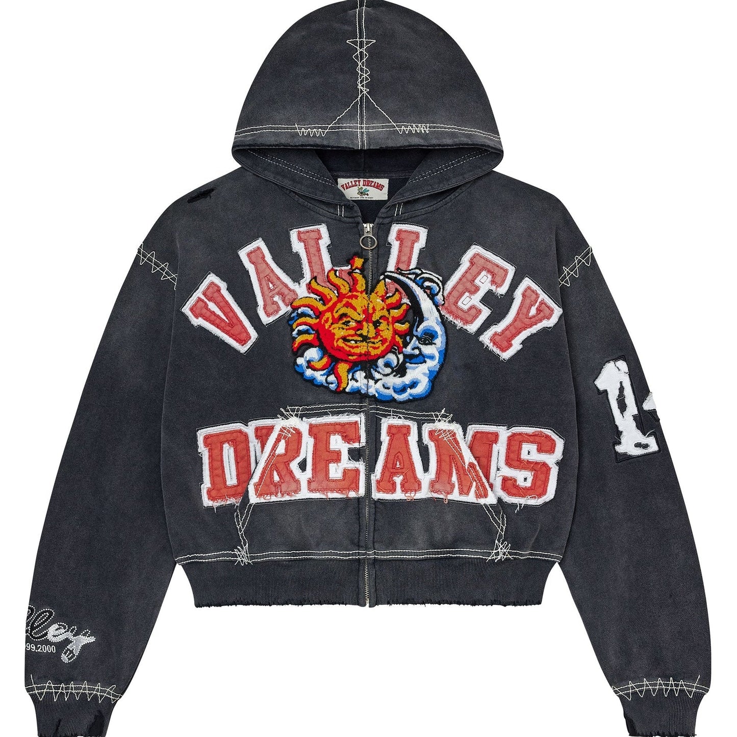 Vale Forever Sunny Zip Up Hoodie Black — front — Cold Shoulder Kicks Palm Beach