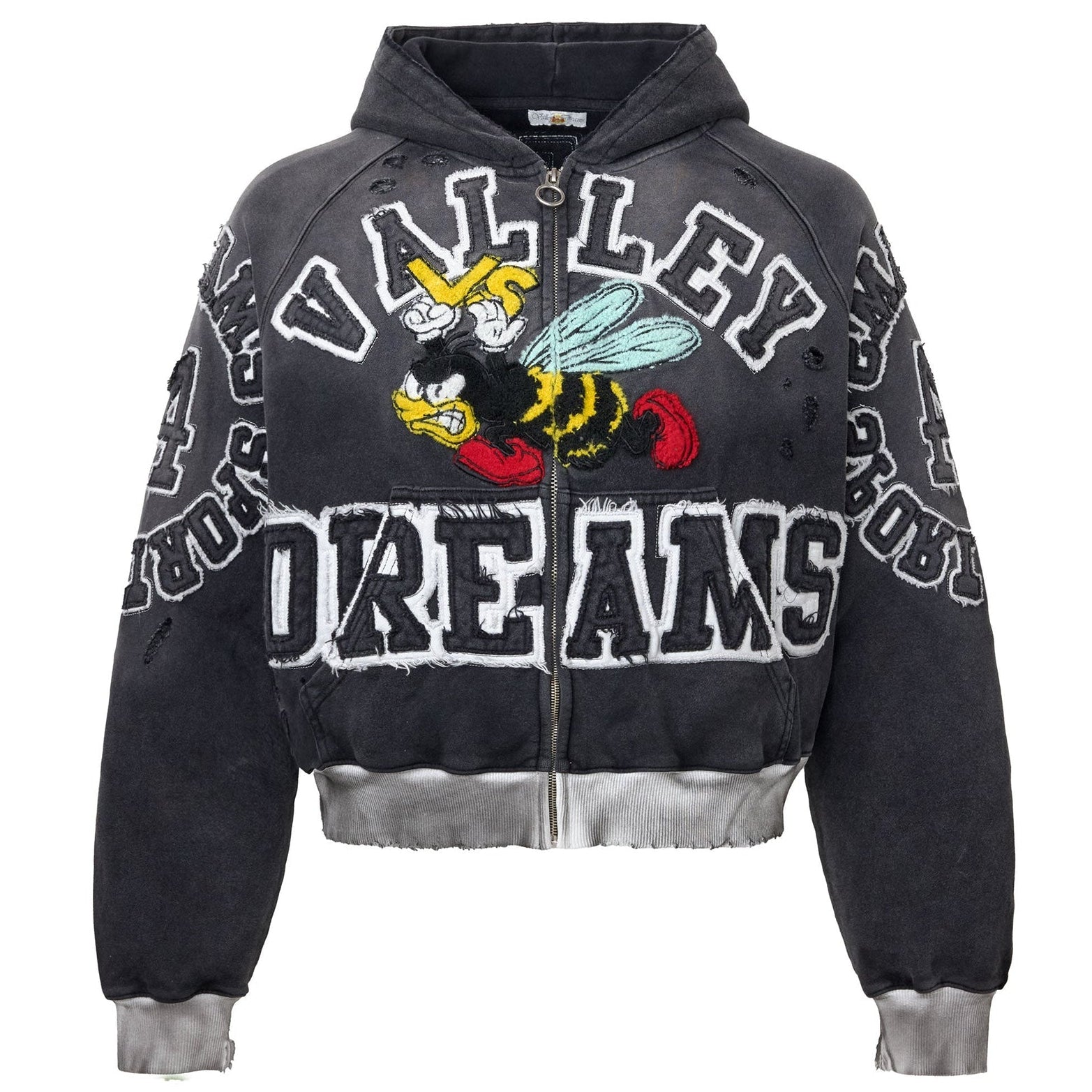 Vale Anthem Zip Up Hoodie Black front